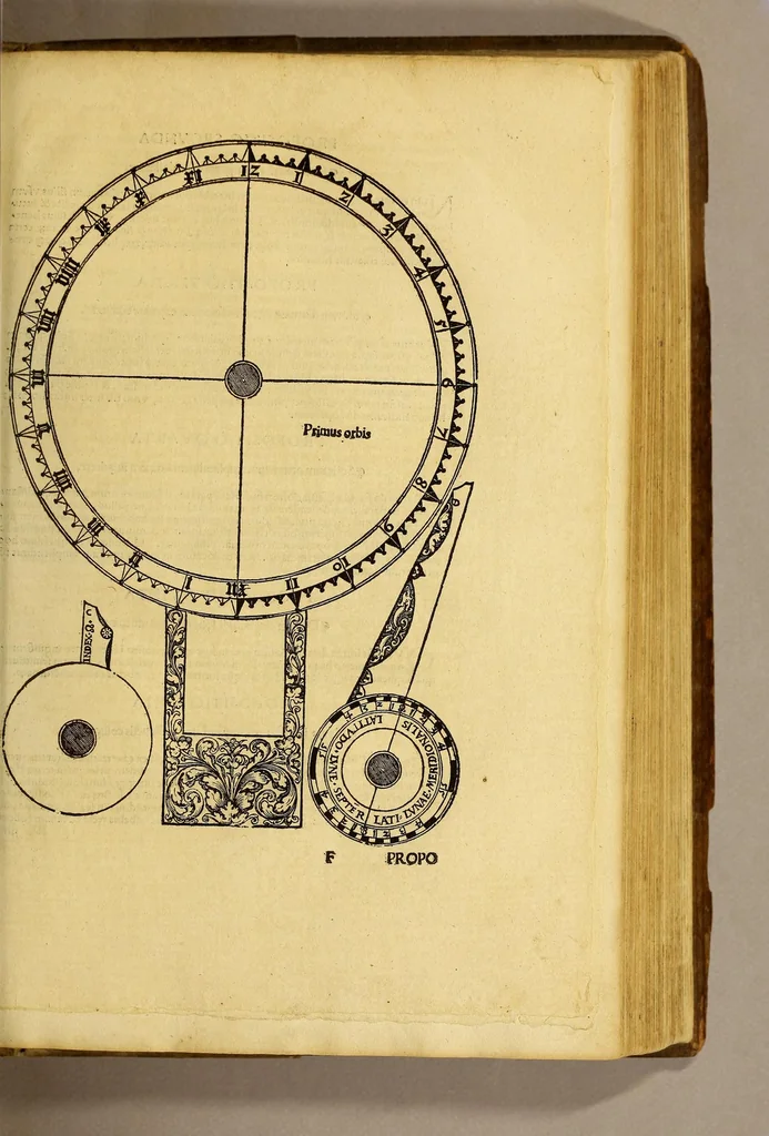 An illustration from Quadrans Apiani astronomicus et iam recens inuentus et nunc primum editus. : Huic adiuncta sunt [et] alia intrumenta obseruatoria perinde noua ., 1532, leaf 45