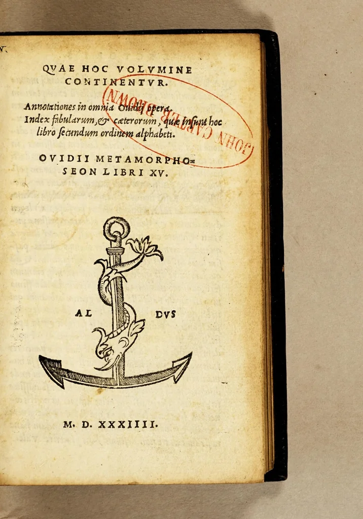 An illustration from Quae hoc uolumine continentur. Annotationes in omnia Ouidij opera. Index fabularum, & cæterorum, quæ insunt hoc libro secundum ordinem alphabeti. Ouidii Metamorphoseon libri XV, 1534, leaf 5
