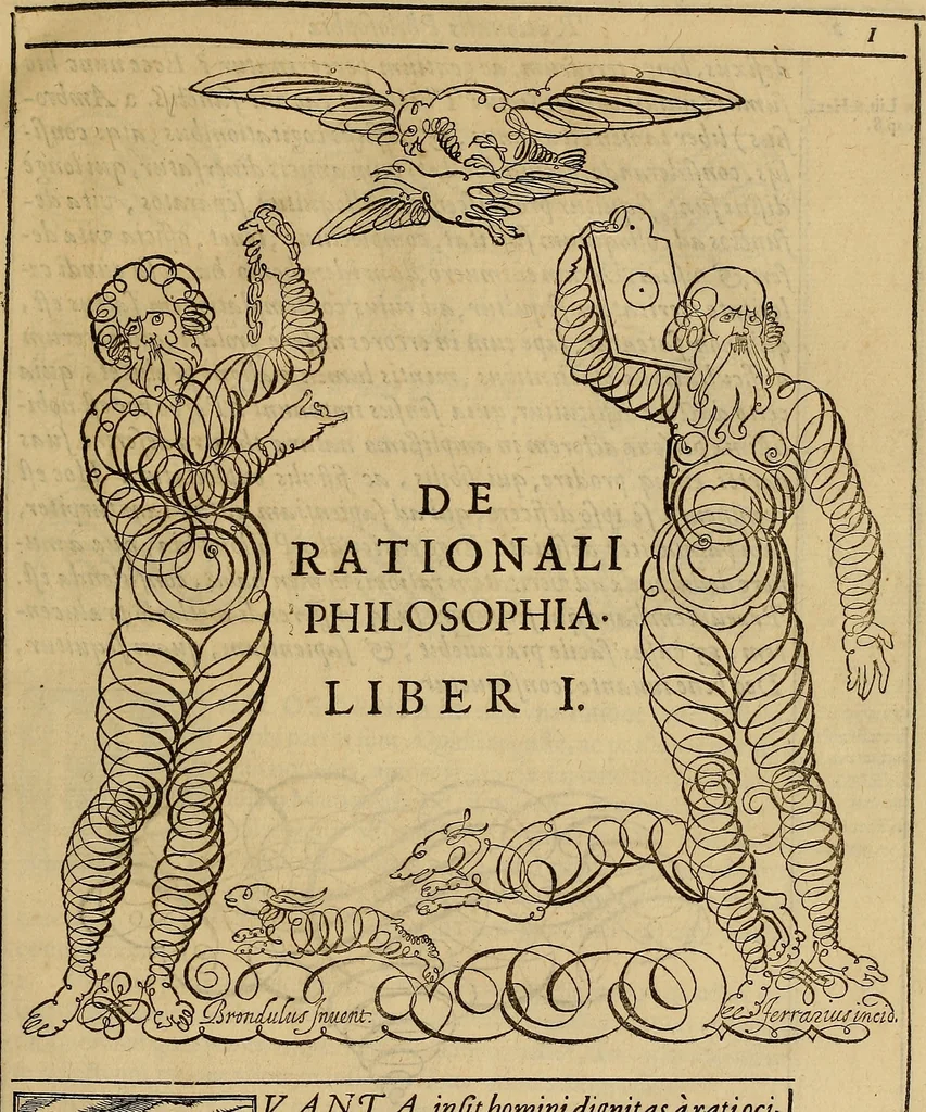 An illustration from Quaestiones definitae ex triplici philosophia : rationali, naturali, morali : in Parmensi Academia publicè triduum disputae, 1613, leaf 12