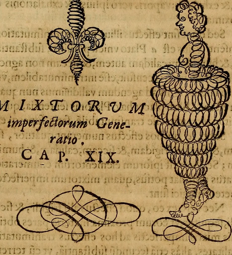 An illustration from Quaestiones definitae ex triplici philosophia : rationali, naturali, morali : in Parmensi Academia publicè triduum disputae, 1613, leaf 166