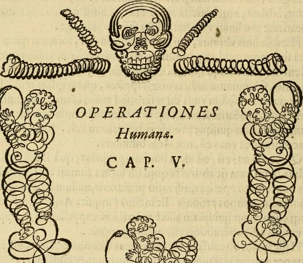 An illustration from Quaestiones definitae ex triplici philosophia : rationali, naturali, morali : in Parmensi Academia publicè triduum disputae, 1613, leaf 345
