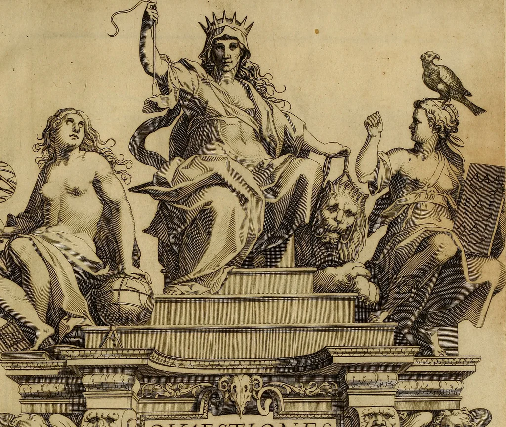 An illustration from Quaestiones definitae ex triplici philosophia : rationali, naturali, morali : in Parmensi Academia publicè triduum disputae, 1613, leaf 4