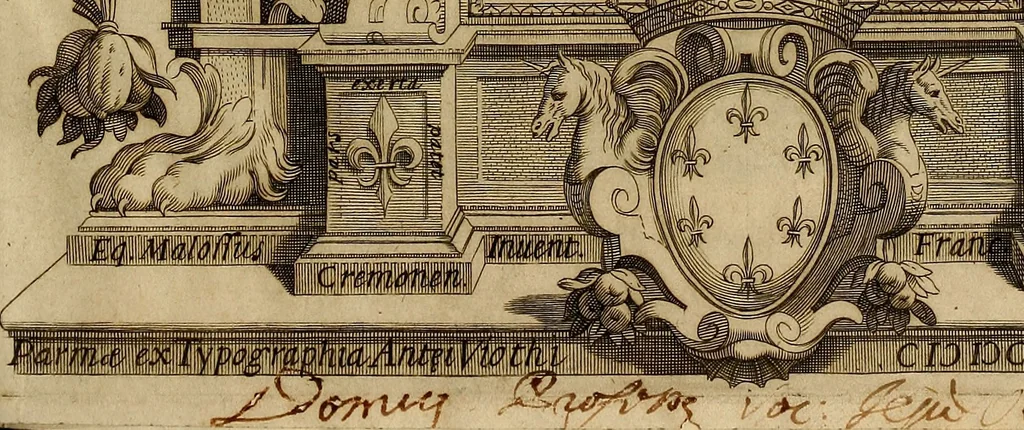 An illustration from Quaestiones definitae ex triplici philosophia : rationali, naturali, morali : in Parmensi Academia publicè triduum disputae, 1613, leaf 4