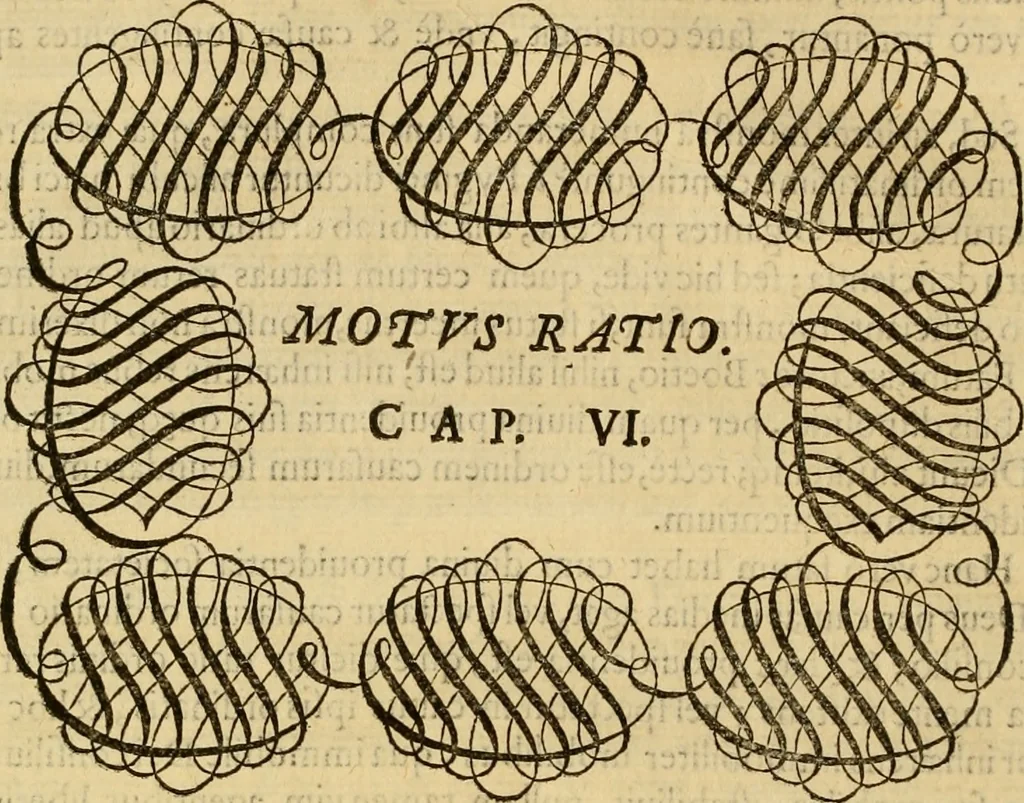 An illustration from Quaestiones definitae ex triplici philosophia : rationali, naturali, morali : in Parmensi Academia publicè triduum disputae, 1613, leaf 95
