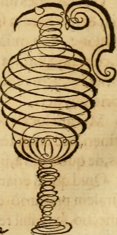 An illustration from Quaestiones definitae ex triplici philosophia : rationali, naturali, morali : in Parmensi Academia publicè triduum disputae, 1613, leaf 97