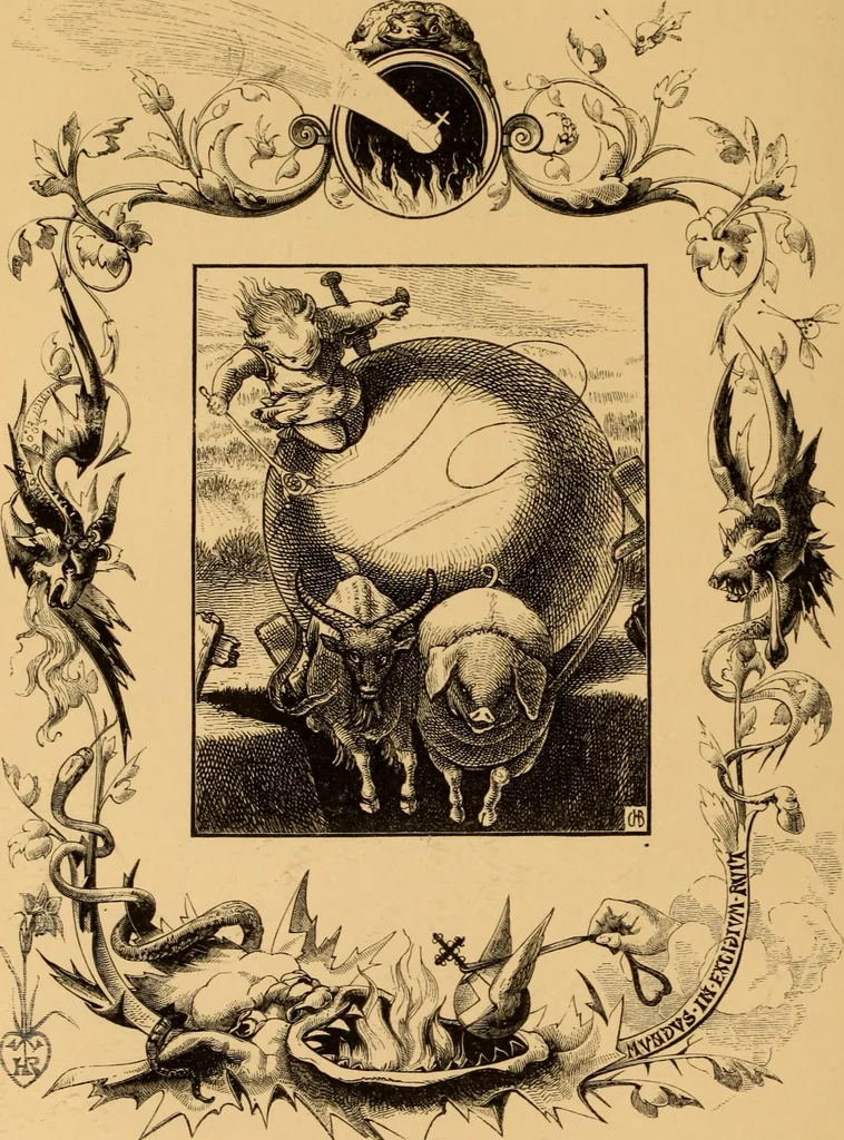 An illustration from Quarles' Emblems, 1800, leaf 57