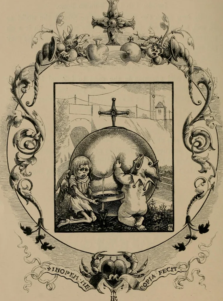 An illustration from Quarles' emblems, 1861, leaf 63