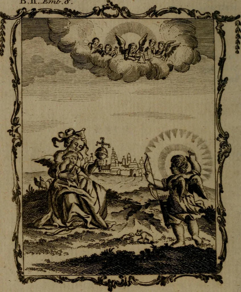 An illustration from Quarles' emblems, divine and moral: together with hieroglyphics of the life of man, 1800, leaf 113