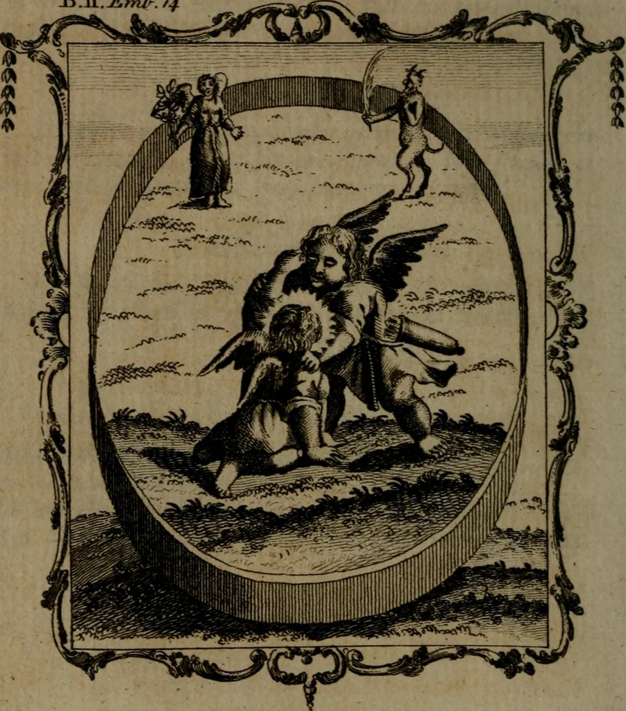 An illustration from Quarles' emblems, divine and moral: together with hieroglyphics of the life of man, 1800, leaf 143
