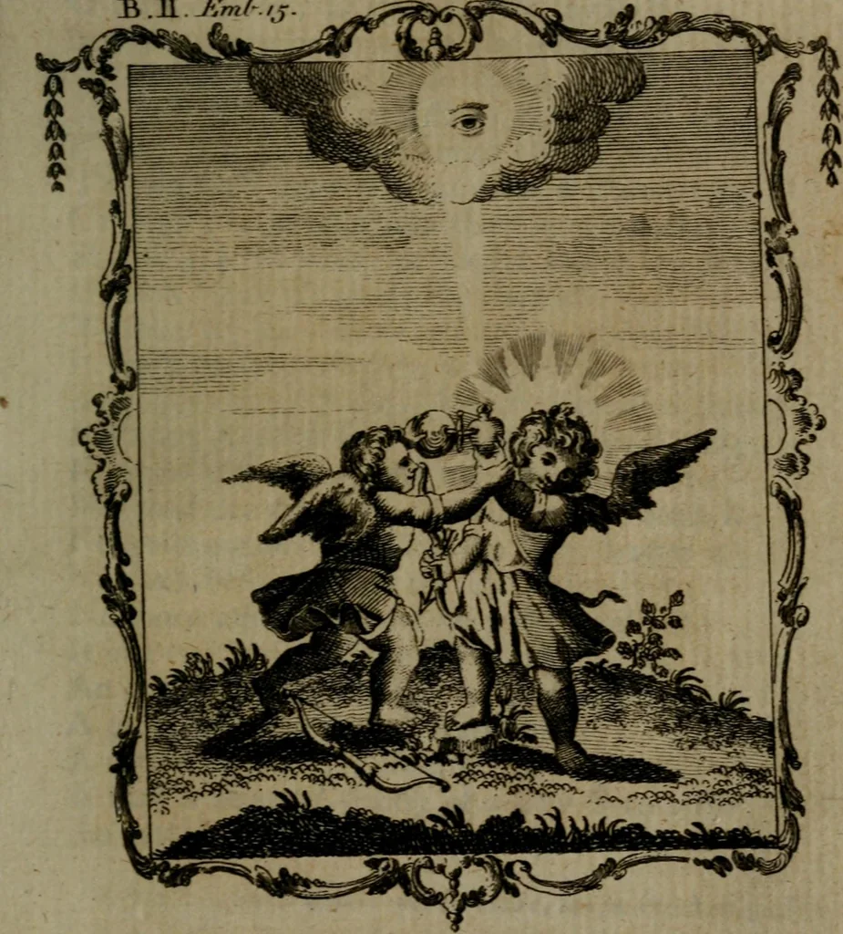 An illustration from Quarles' emblems, divine and moral: together with hieroglyphics of the life of man, 1800, leaf 148