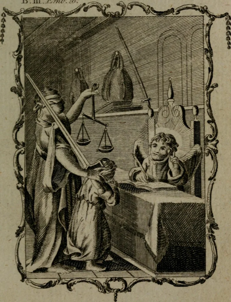 An illustration from Quarles' emblems, divine and moral: together with hieroglyphics of the life of man, 1800, leaf 202