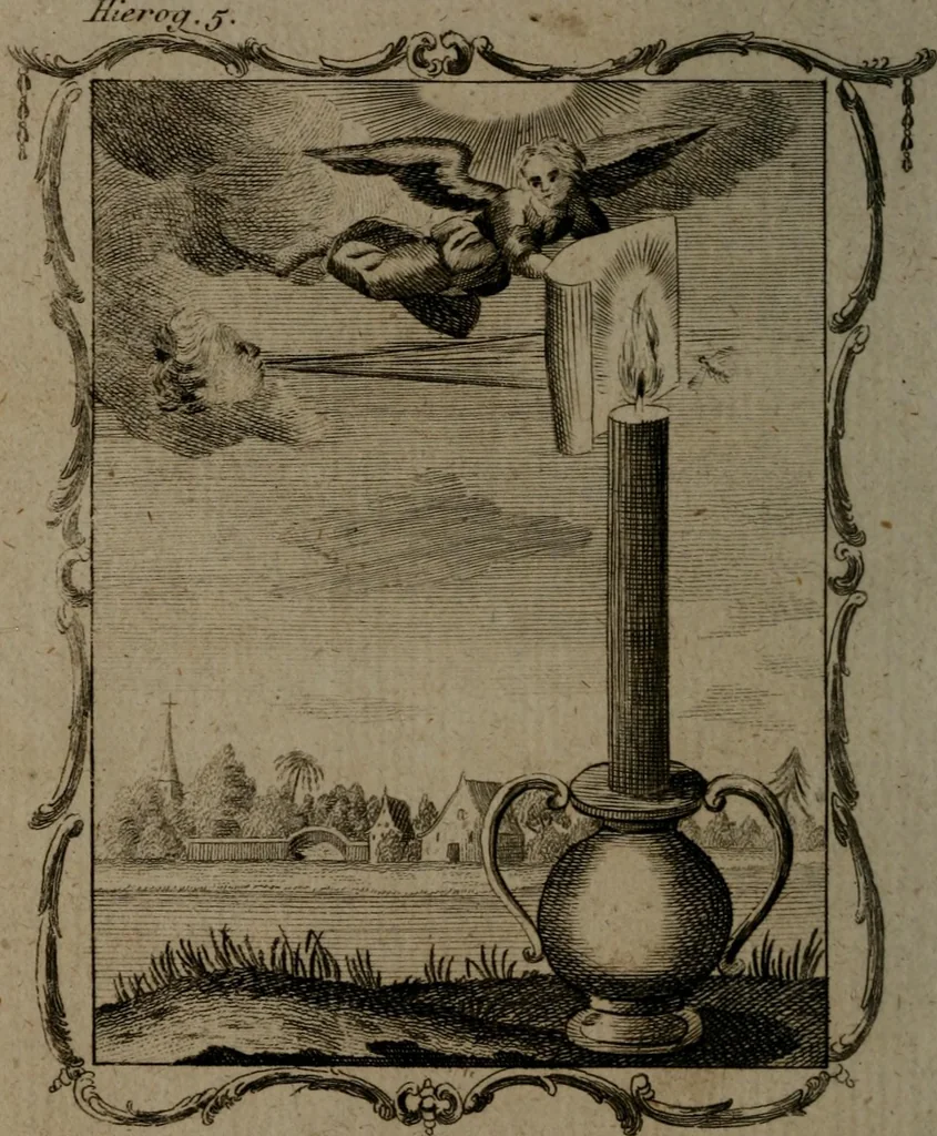 An illustration from Quarles' emblems, divine and moral: together with hieroglyphics of the life of man, 1800, leaf 413