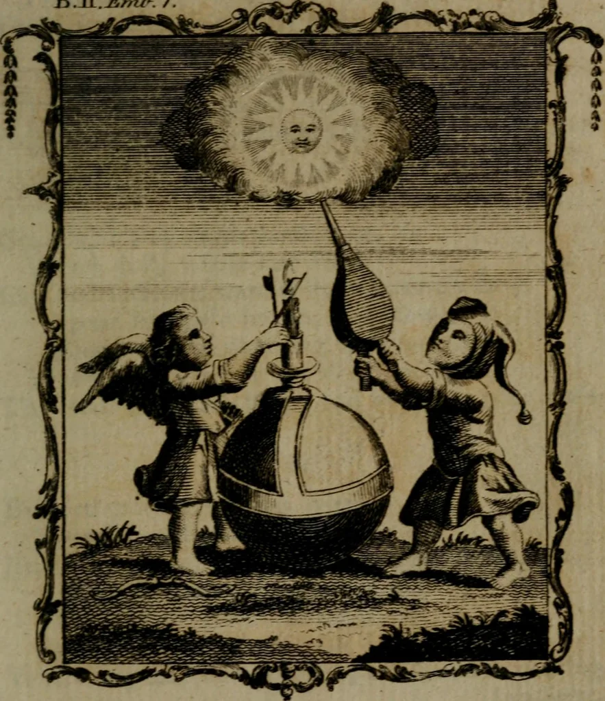 An illustration from Quarles' emblems, divine and moral: together with hieroglyphics of the life of man, 1800, leaf 78