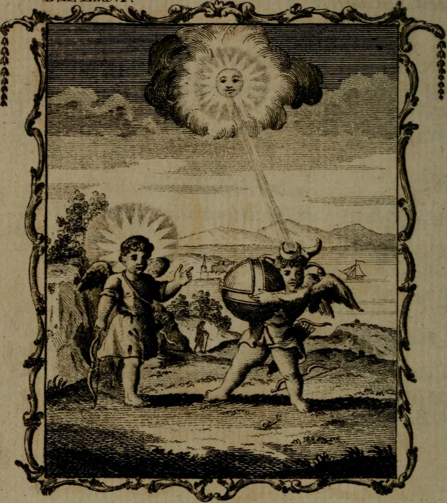 An illustration from Quarles' emblems, divine and moral: together with hieroglyphics of the life of man, 1800, leaf 83