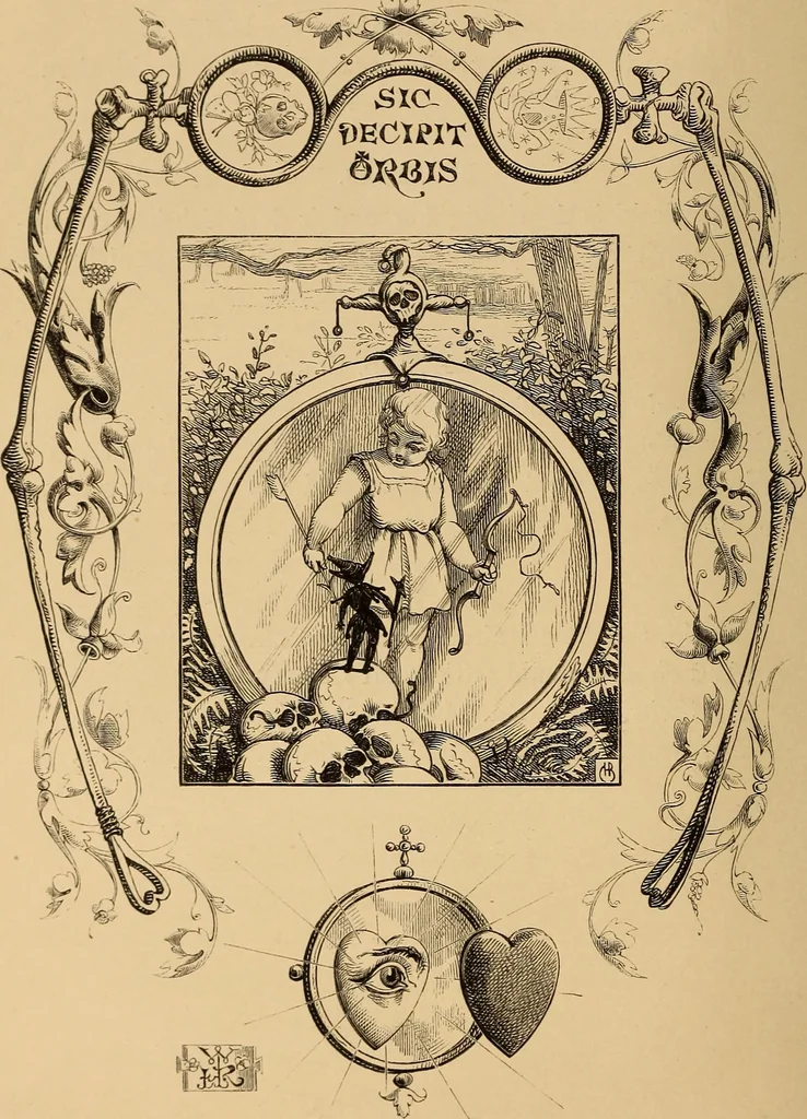 An illustration from Quarles' emblems: illustrated by Charles Bennett and W. Harry Rogers, 1861, leaf 103