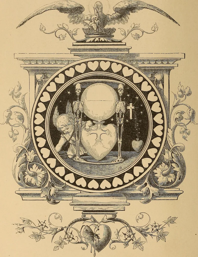 An illustration from Quarles' emblems: illustrated by Charles Bennett and W. Harry Rogers, 1861, leaf 157