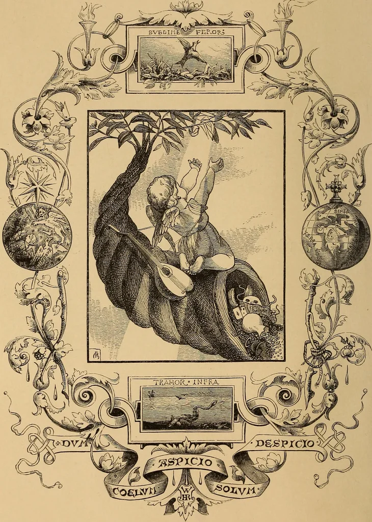 An illustration from Quarles' emblems: illustrated by Charles Bennett and W. Harry Rogers, 1861, leaf 17