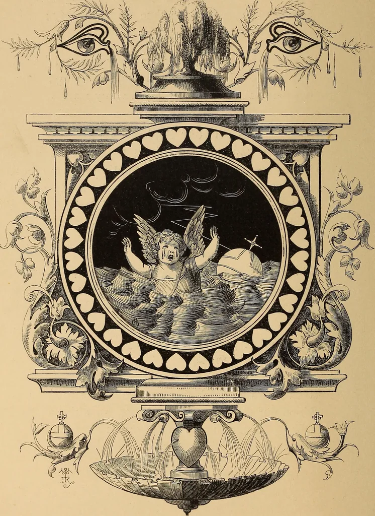 An illustration from Quarles' emblems: illustrated by Charles Bennett and W. Harry Rogers, 1861, leaf 177