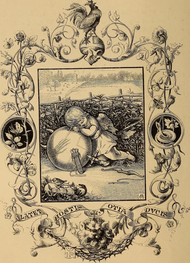 An illustration from Quarles' emblems: illustrated by Charles Bennett and W. Harry Rogers, 1861, leaf 45