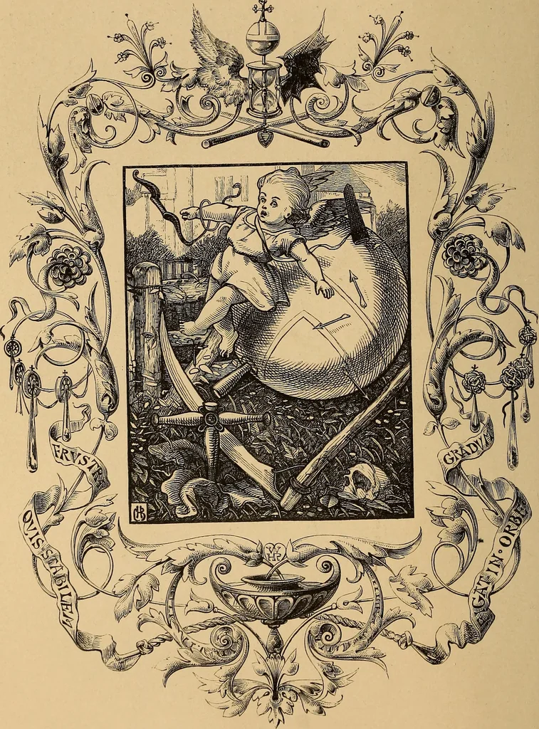 An illustration from Quarles' emblems: illustrated by Charles Bennett and W. Harry Rogers, 1861, leaf 53