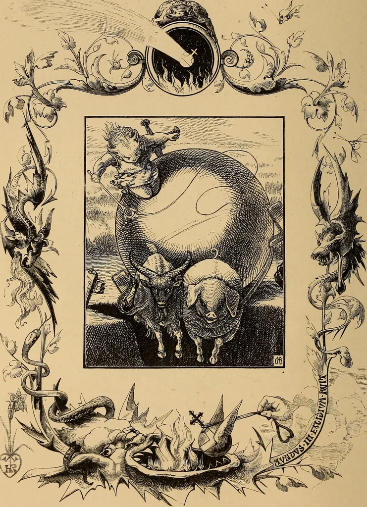 An illustration from Quarles' emblems: illustrated by Charles Bennett and W. Harry Rogers, 1861, leaf 61