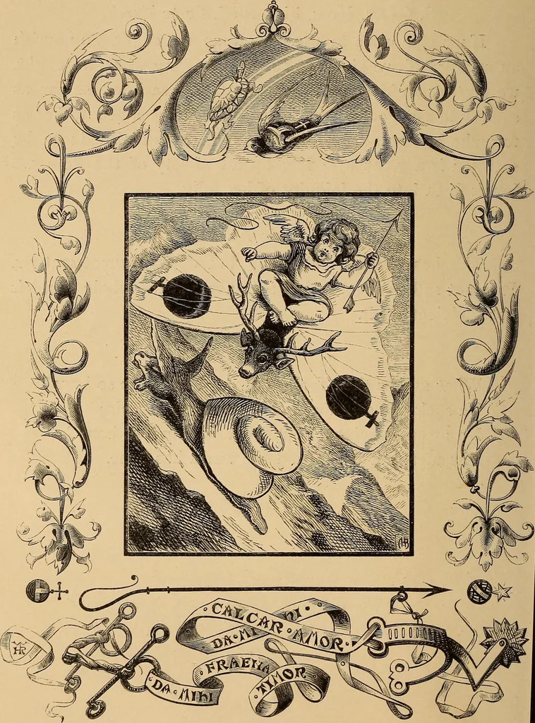 An illustration from Quarles' emblems: illustrated by Charles Bennett and W. Harry Rogers, 1861, leaf 69