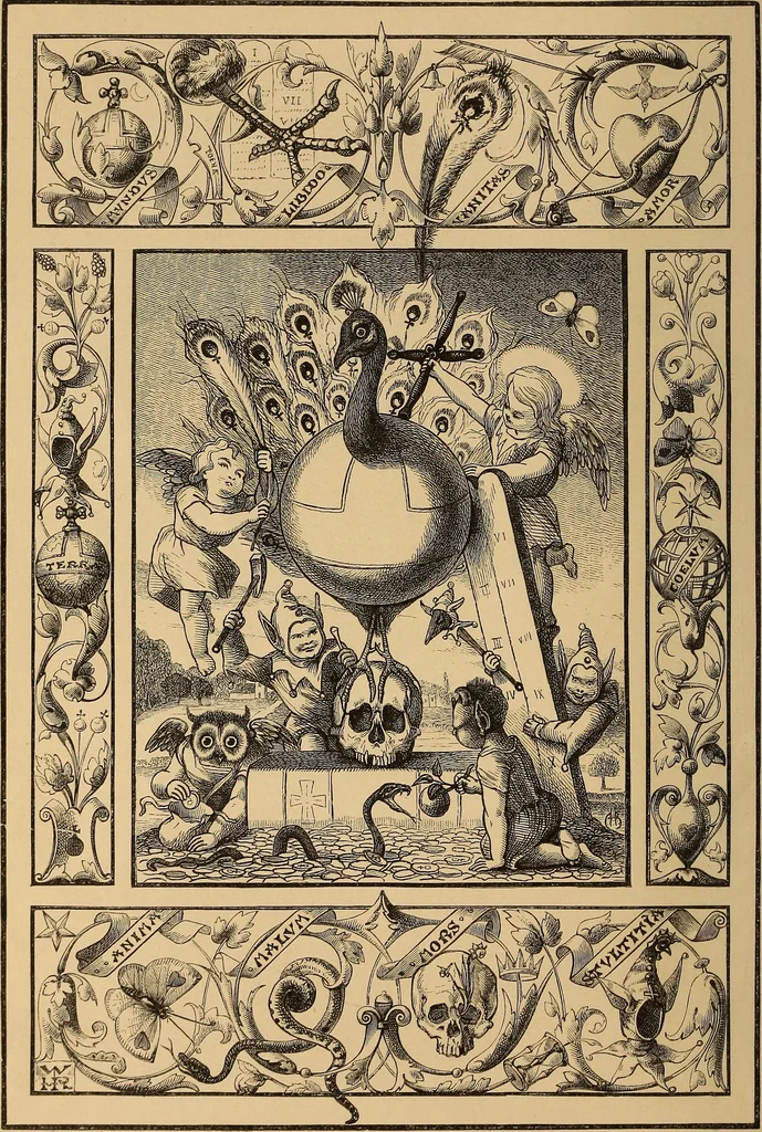 An illustration from Quarles' emblems: illustrated by Charles Bennett and W. Harry Rogers, 1861, leaf 7