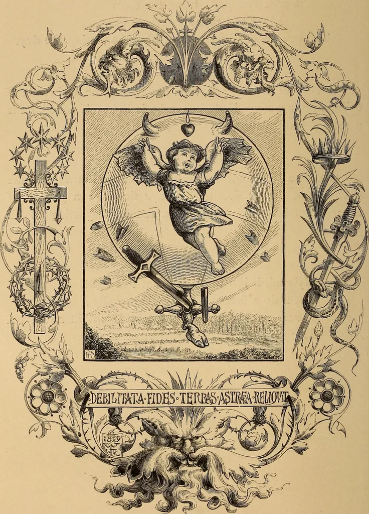 An illustration from Quarles' emblems: illustrated by Charles Bennett and W. Harry Rogers, 1861, leaf 77