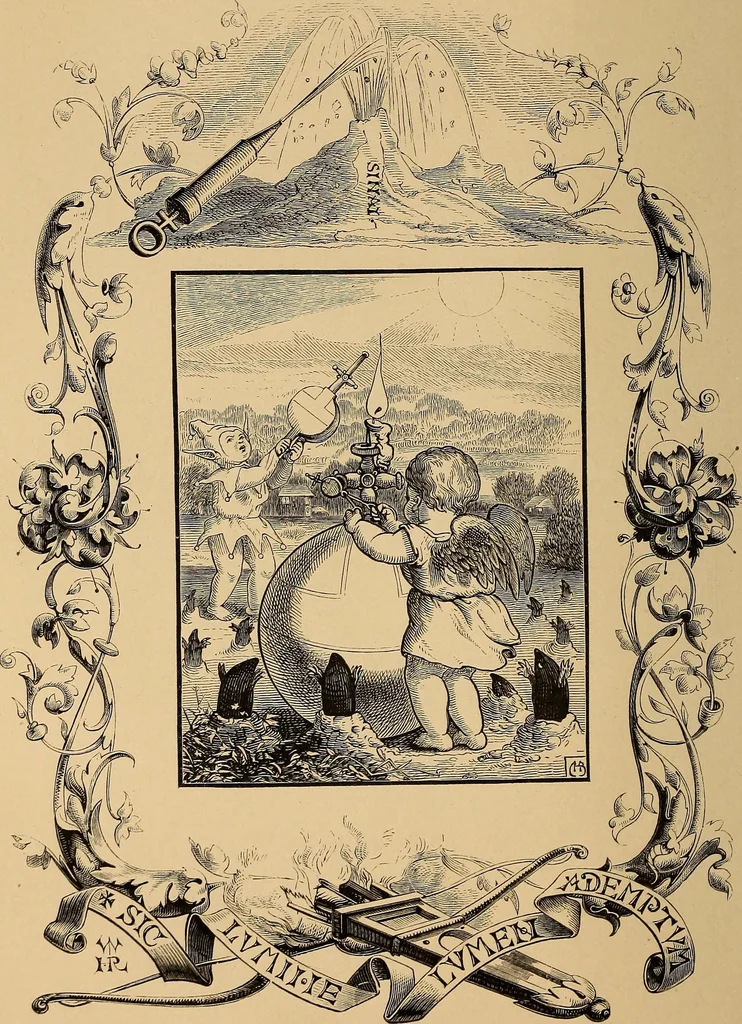 An illustration from Quarles' emblems: illustrated by Charles Bennett and W. Harry Rogers, 1861, leaf 83