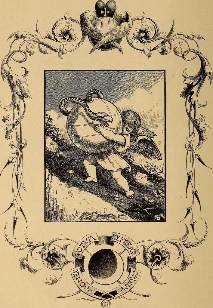 An illustration from Quarles' emblems: illustrated by Charles Bennett and W. Harry Rogers, 1861, leaf 87