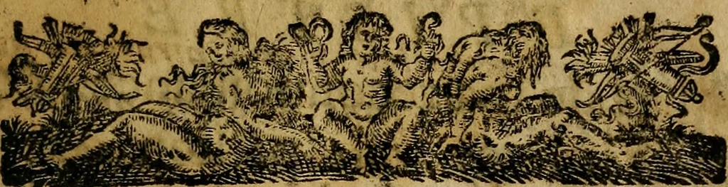 An illustration from Quatrains anatomiques des os et des muscles du corps humain : ensemble un discours de la circulation du sang, 1664, leaf 6