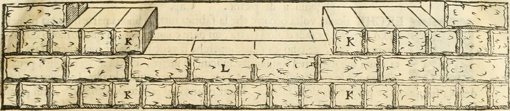 An illustration from I quattro libri dell'architettura di Andrea Palladio : ne' quali, dopò vn breue trattato de' cinque ordini, & di quelli auertimenti, che sono più necesarij nel fabricare : si tratta delle case private, delle vie, de i ponti, delle piazze, de i xisti, & de'tempij, 1616, leaf 16
