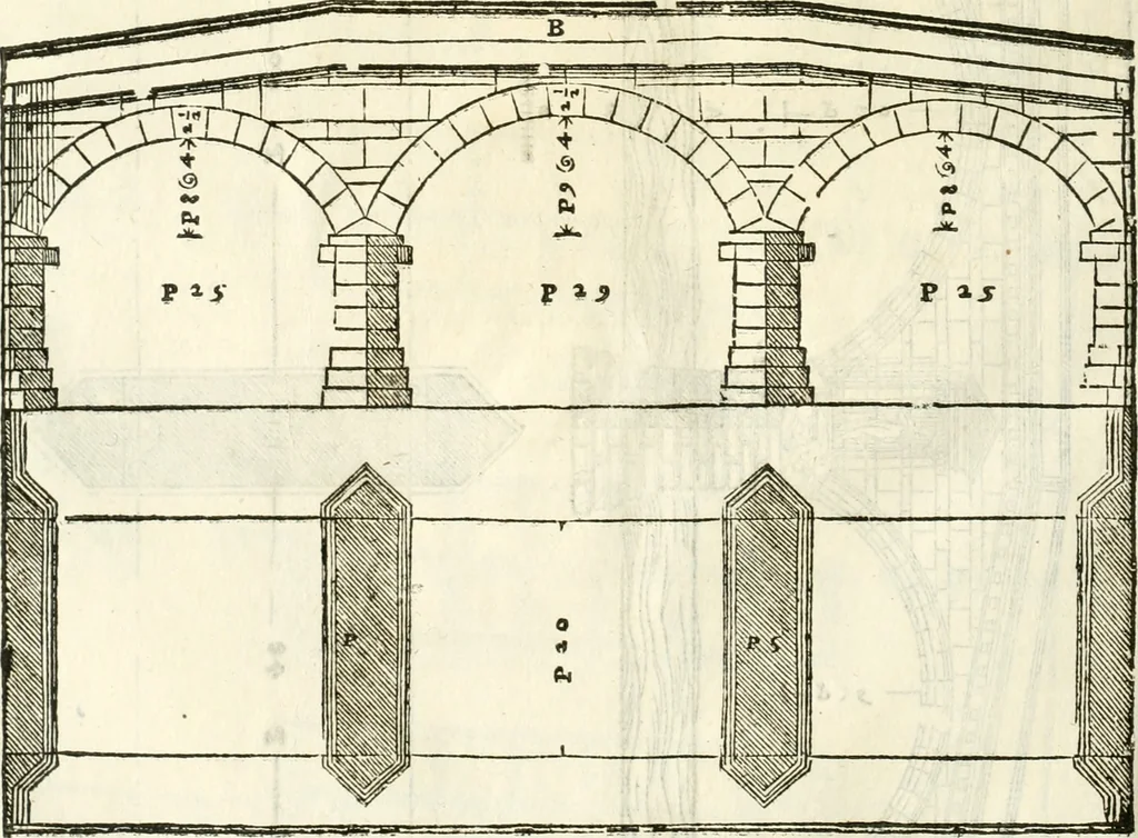 An illustration from I quattro libri dell'architettura di Andrea Palladio : ne' quali, dopò vn breue trattato de' cinque ordini, & di quelli auertimenti, che sono più necesarij nel fabricare : si tratta delle case private, delle vie, de i ponti, delle piazze, de i xisti, & de'tempij, 1616, leaf 181