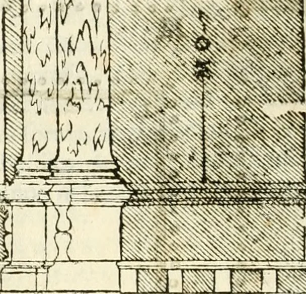 An illustration from I quattro libri dell'architettura di Andrea Palladio : ne' quali, dopò vn breue trattato de' cinque ordini, & di quelli auertimenti, che sono più necesarij nel fabricare : si tratta delle case private, delle vie, de i ponti, delle piazze, de i xisti, & de'tempij, 1616, leaf 185