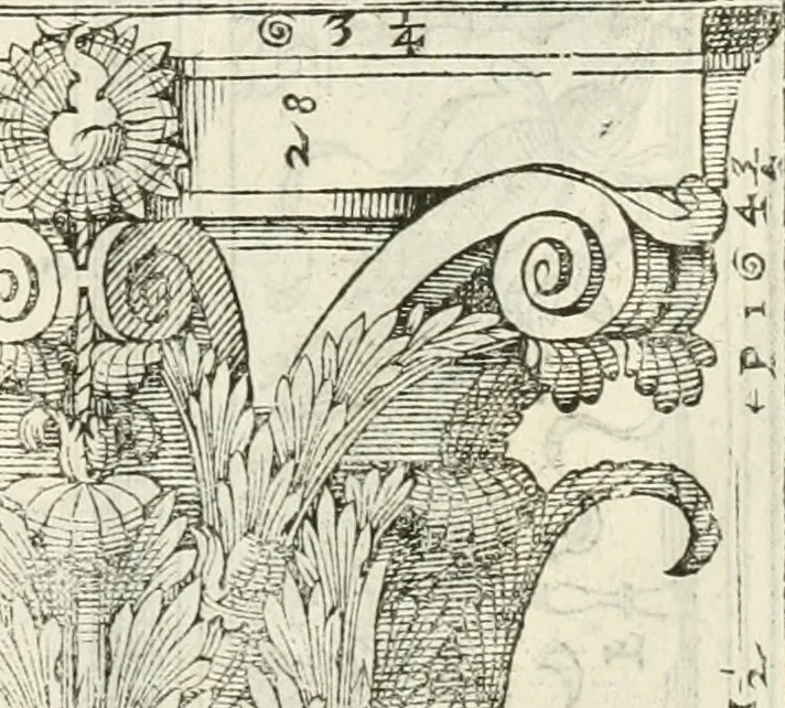An illustration from I quattro libri dell'architettura di Andrea Palladio : ne' quali, dopò vn breue trattato de' cinque ordini, & di quelli auertimenti, che sono più necesarij nel fabricare : si tratta delle case private, delle vie, de i ponti, delle piazze, de i xisti, & de'tempij, 1616, leaf 280