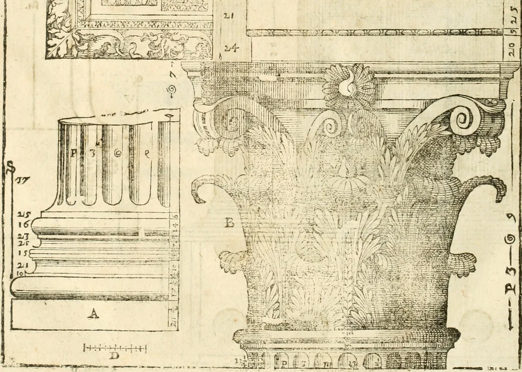 An illustration from I quattro libri dell'architettura di Andrea Palladio : ne' quali, dopò vn breue trattato de' cinque ordini, & di quelli auertimenti, che sono più necesarij nel fabricare : si tratta delle case private, delle vie, de i ponti, delle piazze, de i xisti, & de'tempij, 1616, leaf 329