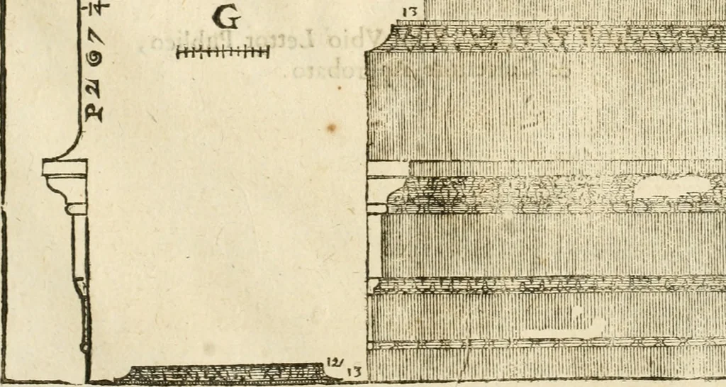An illustration from I quattro libri dell'architettura di Andrea Palladio : ne' quali, dopò vn breue trattato de' cinque ordini, & di quelli auertimenti, che sono più necesarij nel fabricare : si tratta delle case private, delle vie, de i ponti, delle piazze, de i xisti, & de'tempij, 1616, leaf 330