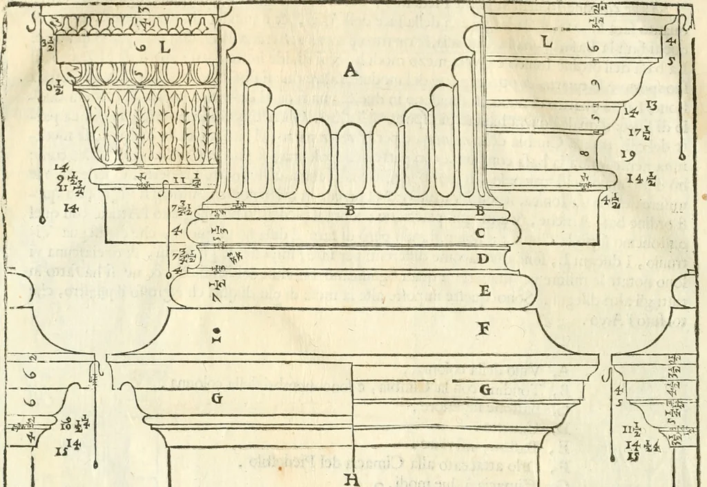 An illustration from I quattro libri dell'architettura di Andrea Palladio : ne' quali, dopò vn breue trattato de' cinque ordini, & di quelli auertimenti, che sono più necesarij nel fabricare : si tratta delle case private, delle vie, de i ponti, delle piazze, de i xisti, & de'tempij, 1616, leaf 35