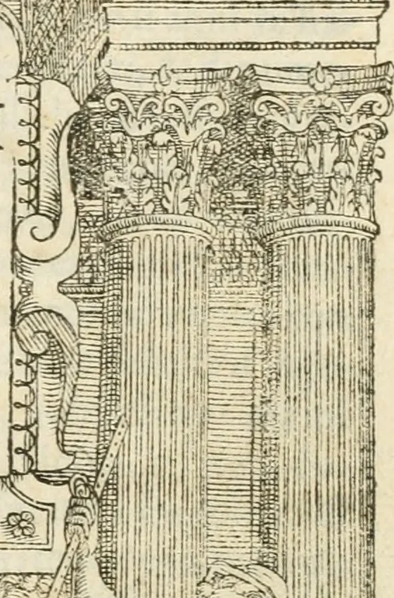 An illustration from I quattro libri dell'architettura di Andrea Palladio : ne' quali, dopò vn breue trattato de' cinque ordini, & di quelli auertimenti, che sono più necesarij nel fabricare : si tratta delle case private, delle vie, de i ponti, delle piazze, de i xisti, & de'tempij, 1616, leaf 4