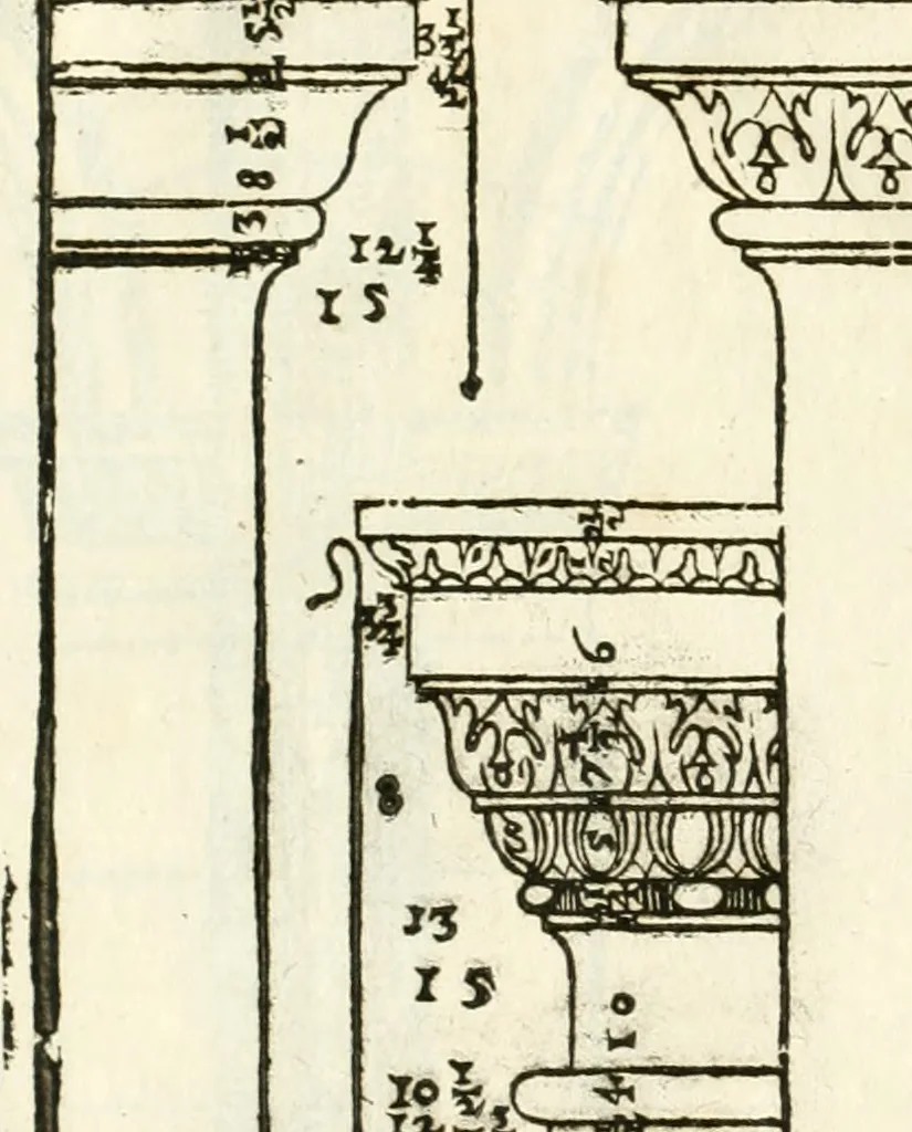 An illustration from I quattro libri dell'architettura di Andrea Palladio : ne' quali, dopò vn breue trattato de' cinque ordini, & di quelli auertimenti, che sono più necesarij nel fabricare : si tratta delle case private, delle vie, de i ponti, delle piazze, de i xisti, & de'tempij, 1616, leaf 51