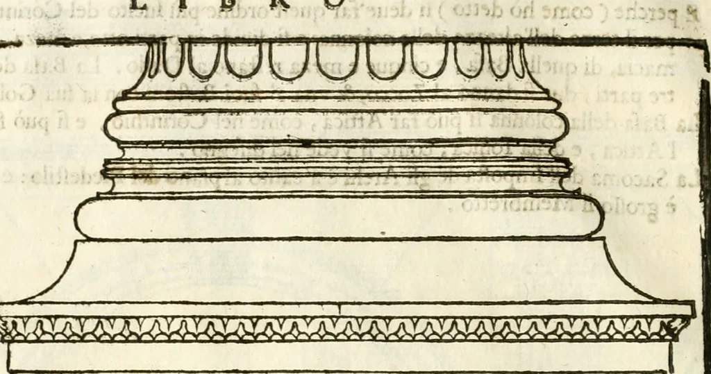An illustration from I quattro libri dell'architettura di Andrea Palladio : ne' quali, dopò vn breue trattato de' cinque ordini, & di quelli auertimenti, che sono più necesarij nel fabricare : si tratta delle case private, delle vie, de i ponti, delle piazze, de i xisti, & de'tempij, 1616, leaf 51