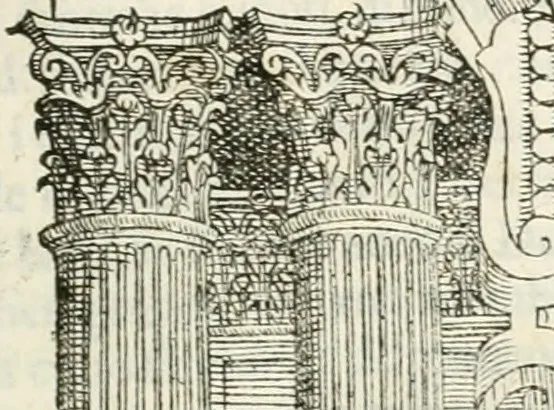 An illustration from I quattro libri dell'architettura di Andrea Palladio : ne' quali, dopò vn breue trattato de' cinque ordini, & di quelli auertimenti, che sono più necesarij nel fabricare : si tratta delle case private, delle vie, de i ponti, delle piazze, de i xisti, & de'tempij, 1616, leaf 72