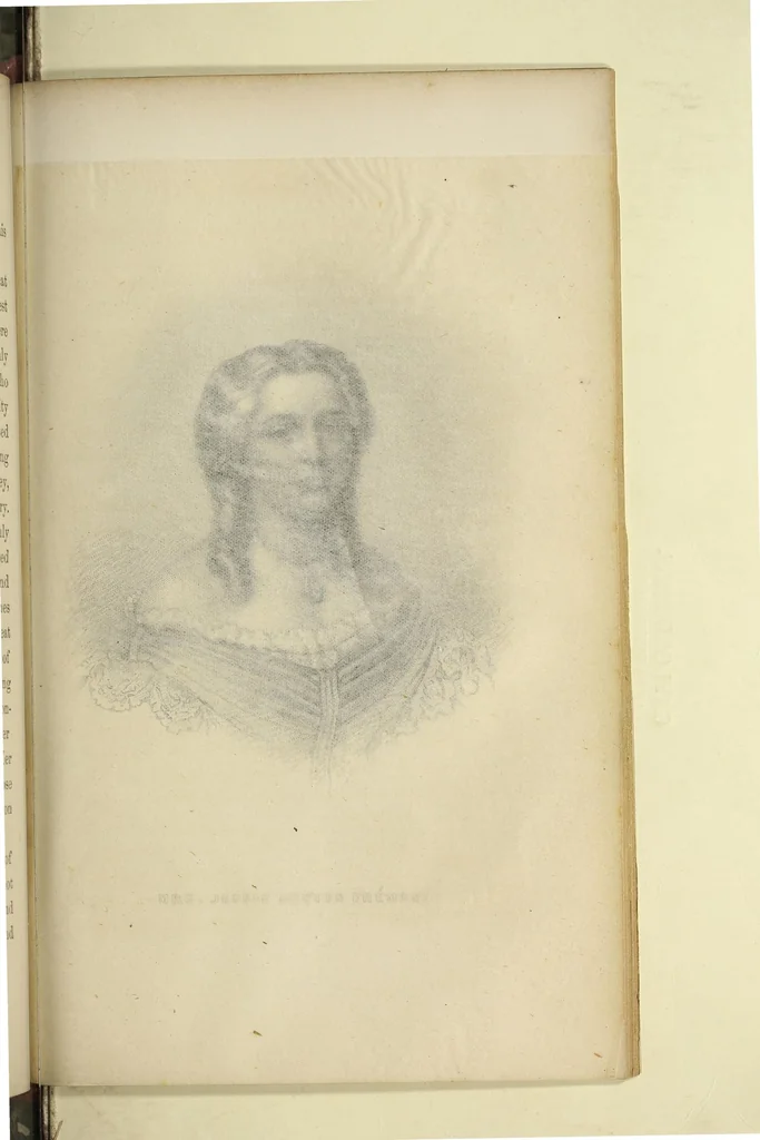 An illustration from The queens of American society, 1867, leaf 493