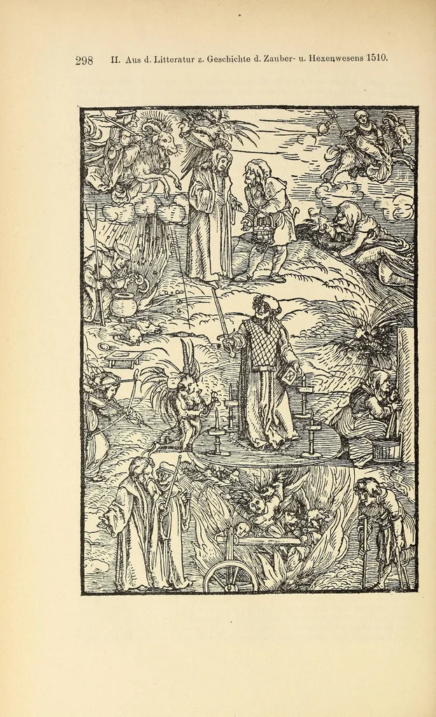 An illustration from Quellen und Untersuchungen zur Geschichte des Hexenwahns und der Hexenverfolgung im Mittelalter, 1901, leaf 314