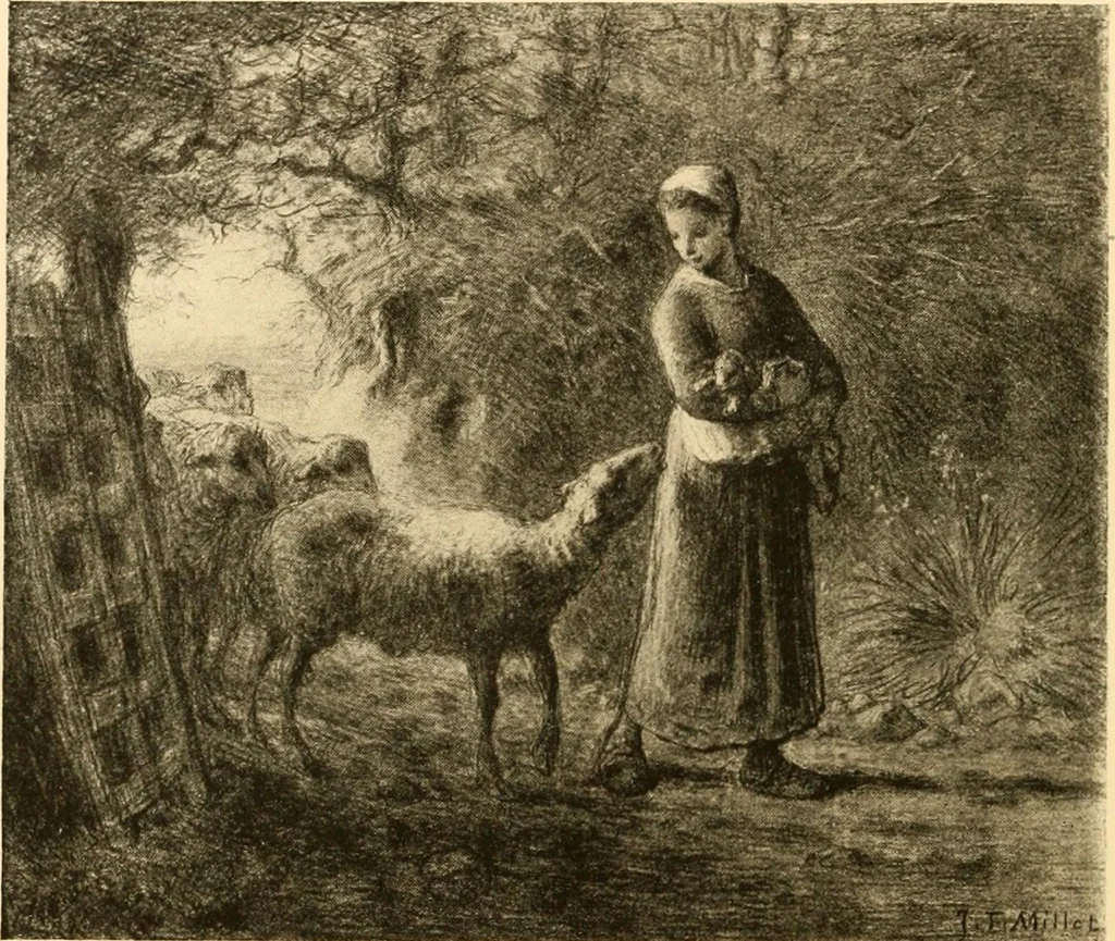 An illustration from Quincy Adams Shaw collection : Italian Renaissance sculpturee : paintings and pastels by Jean François Millet : exhibition opening April 18, 1918, 1918, leaf 93