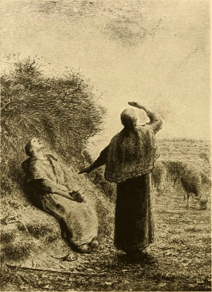 An illustration from Quincy Adams Shaw collection : Italian Renaissance sculpturee : paintings and pastels by Jean François Millet : exhibition opening April 18, 1918, 1918, leaf 95