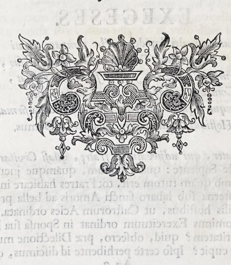 An illustration from Quinquagena symbolorum heroica, in praecipua capita et dogmata S. regulae sanctissimi monachorum patris et legislatoris Benedicti, omnium justorum spiritu pleni : ad recolligendum animum horis succisivis concepta, et exegesibus brevibus metrico-prosaicis asceticis illustrata, 1741, leaf 106