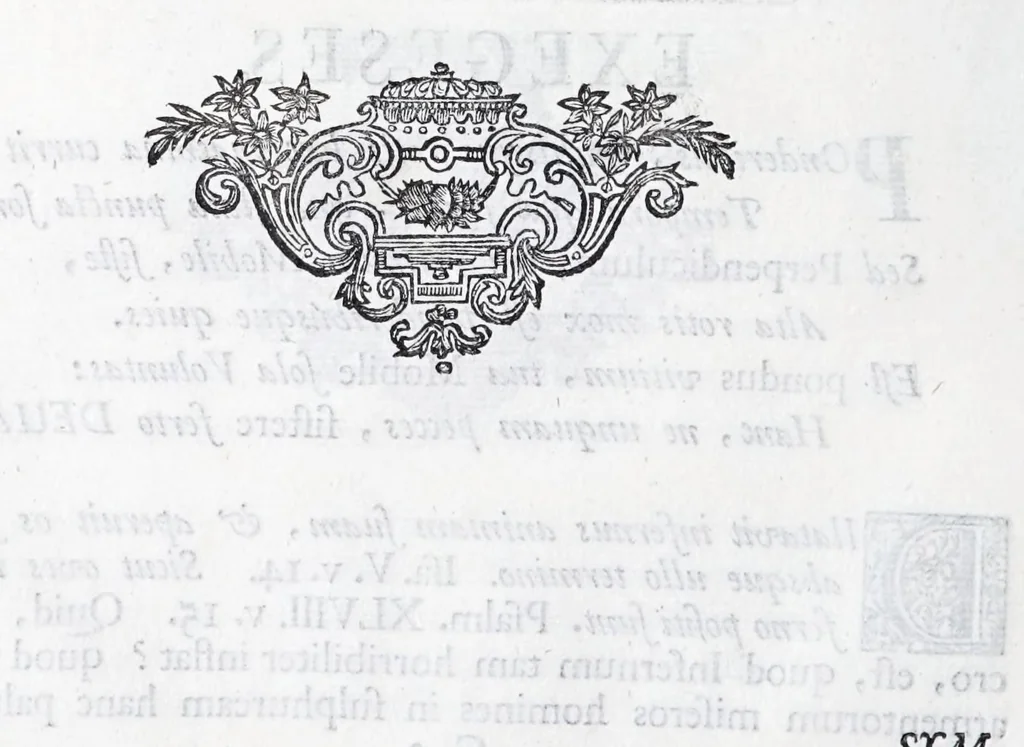 An illustration from Quinquagena symbolorum heroica, in praecipua capita et dogmata S. regulae sanctissimi monachorum patris et legislatoris Benedicti, omnium justorum spiritu pleni : ad recolligendum animum horis succisivis concepta, et exegesibus brevibus metrico-prosaicis asceticis illustrata, 1741, leaf 38