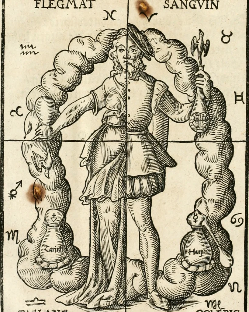 An illustration from Quinta essentia, das ist, Die höchste Subtilitet, Krafft vnd Wirckung, beyder der fürtrefflichsten, vnd menschlichem Geschlecht am nützlichsten Künsten, der Medicin vnd Alchemy : auch wie nahe diese beyde mit Sipschafft gefreund vnd verwandt sind, vnd das eine ohn beystandt der andern nicht nütz sey, oder in den menschlichen Cörpern zu wircken kein Krafft habe : Vergleichung der alten und newen Medicin, vnd wie alle Subtiliteten ausgezogen, die Element geschieden, alle Corpora gemutirt ... : jetzt von newem, sampt Eröffnung der vertunckelten Sententz, Wort vnd Namen, gemehret vnd gebessert, 1574, leaf 165