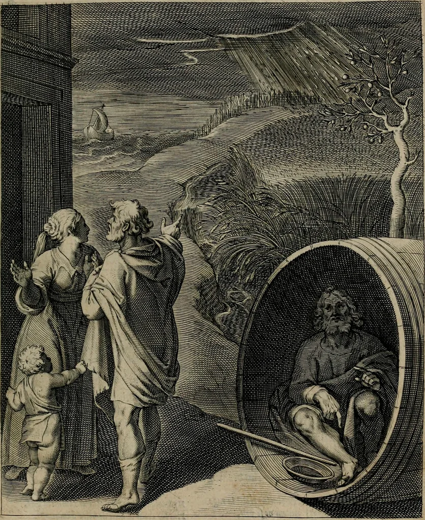 An illustration from Quinti Horatii Flacci emblemata : imaginibus in aes incisis, notisq[ue], illustrata, 1612, leaf 112